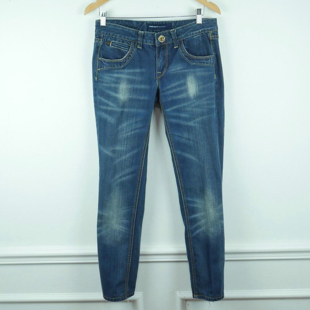 Miss Sixty Size 28 Jeans Vintage Y2K Low Rise Distressed HEMMED Grunge Skinny